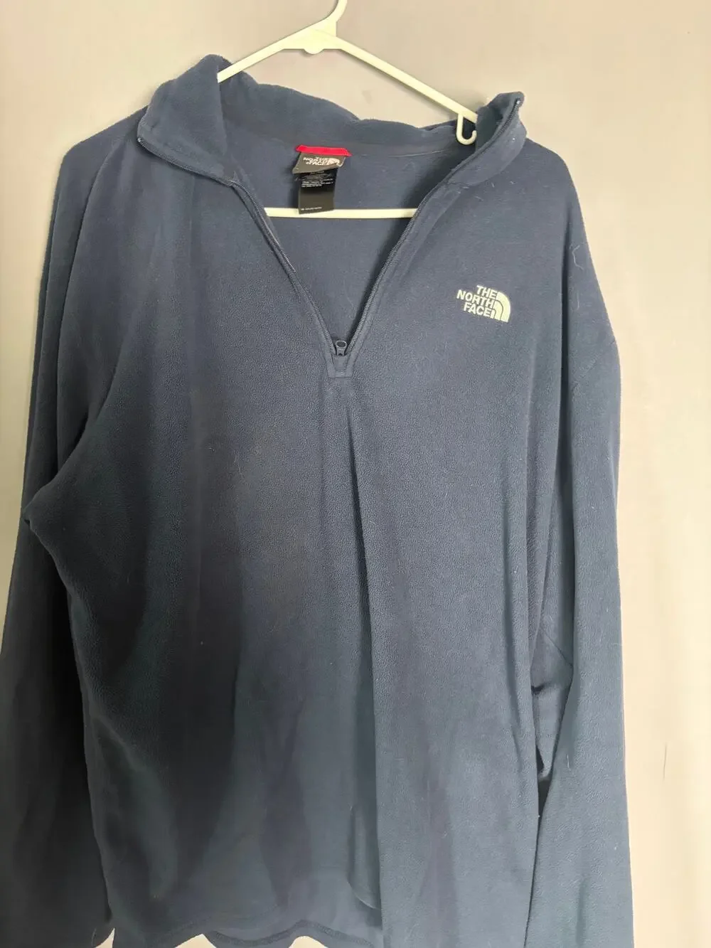 The North Face Quarter Zip Lightweight Fleece Sweater Navy Size XL Read